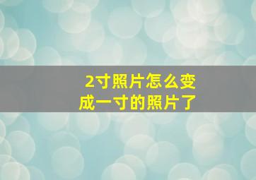 2寸照片怎么变成一寸的照片了