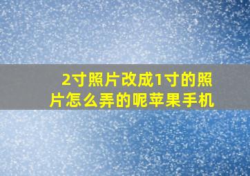 2寸照片改成1寸的照片怎么弄的呢苹果手机