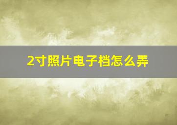 2寸照片电子档怎么弄