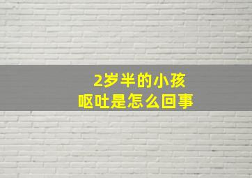 2岁半的小孩呕吐是怎么回事