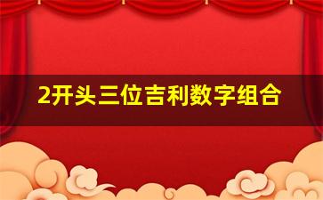 2开头三位吉利数字组合