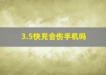 3.5快充会伤手机吗