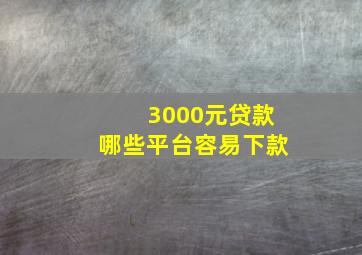 3000元贷款哪些平台容易下款