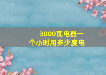 3000瓦电器一个小时用多少度电