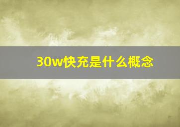 30w快充是什么概念