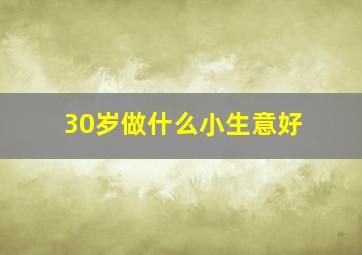 30岁做什么小生意好