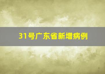 31号广东省新增病例