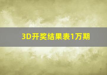 3D开奖结果表1万期