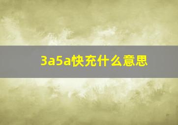 3a5a快充什么意思