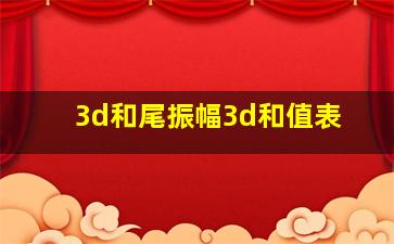 3d和尾振幅3d和值表