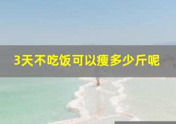 3天不吃饭可以瘦多少斤呢