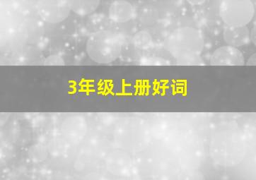 3年级上册好词