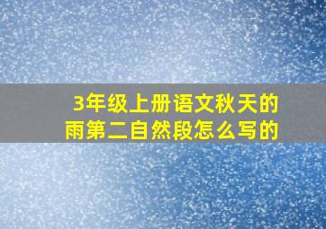 3年级上册语文秋天的雨第二自然段怎么写的