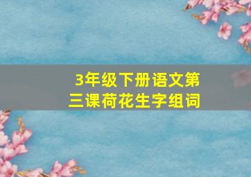 3年级下册语文第三课荷花生字组词