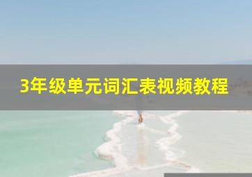 3年级单元词汇表视频教程