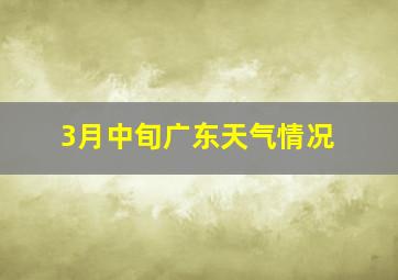 3月中旬广东天气情况