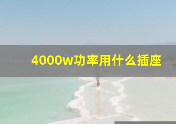 4000w功率用什么插座