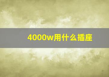 4000w用什么插座