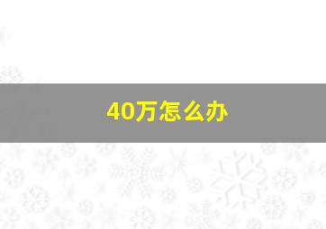 40万怎么办