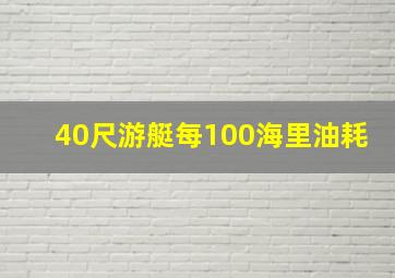 40尺游艇每100海里油耗