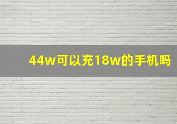 44w可以充18w的手机吗