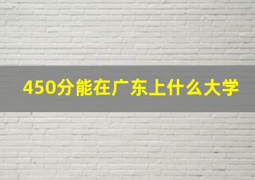 450分能在广东上什么大学