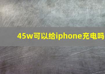 45w可以给iphone充电吗