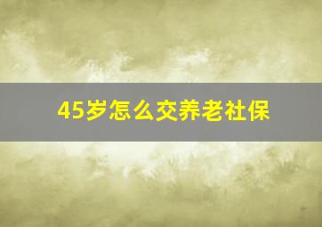 45岁怎么交养老社保