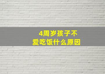 4周岁孩子不爱吃饭什么原因