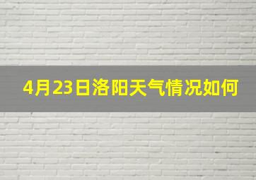 4月23日洛阳天气情况如何