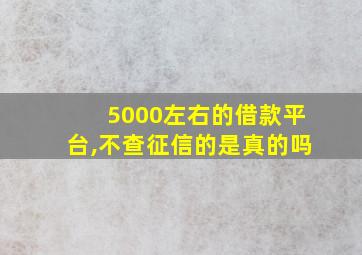 5000左右的借款平台,不查征信的是真的吗