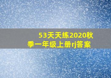 53天天练2020秋季一年级上册rj答案