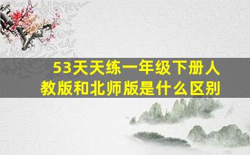 53天天练一年级下册人教版和北师版是什么区别