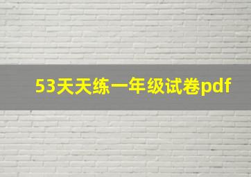 53天天练一年级试卷pdf