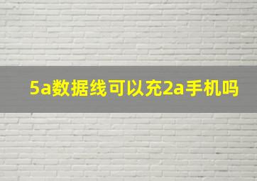 5a数据线可以充2a手机吗