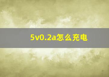 5v0.2a怎么充电