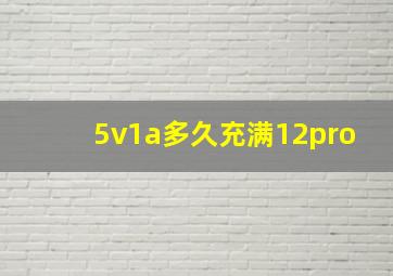 5v1a多久充满12pro