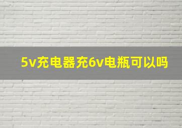 5v充电器充6v电瓶可以吗