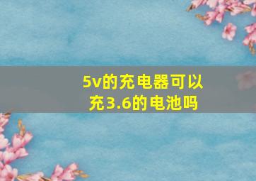 5v的充电器可以充3.6的电池吗