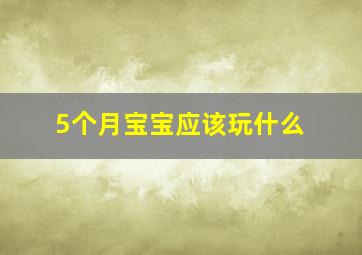 5个月宝宝应该玩什么