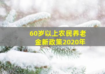 60岁以上农民养老金新政策2020年