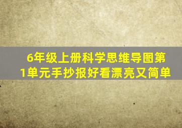 6年级上册科学思维导图第1单元手抄报好看漂亮又简单