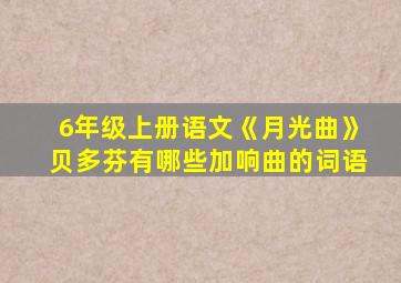 6年级上册语文《月光曲》贝多芬有哪些加响曲的词语