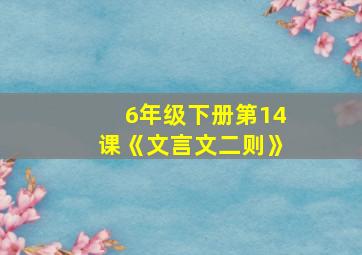 6年级下册第14课《文言文二则》