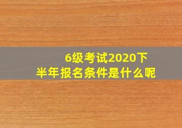 6级考试2020下半年报名条件是什么呢