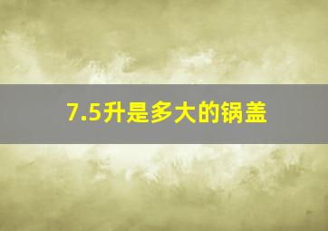 7.5升是多大的锅盖