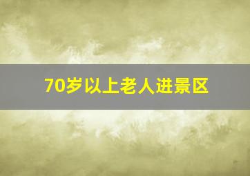 70岁以上老人进景区