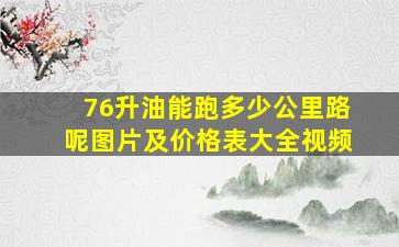 76升油能跑多少公里路呢图片及价格表大全视频