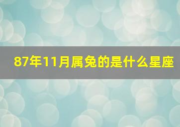 87年11月属兔的是什么星座