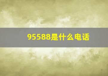 95588是什么电话